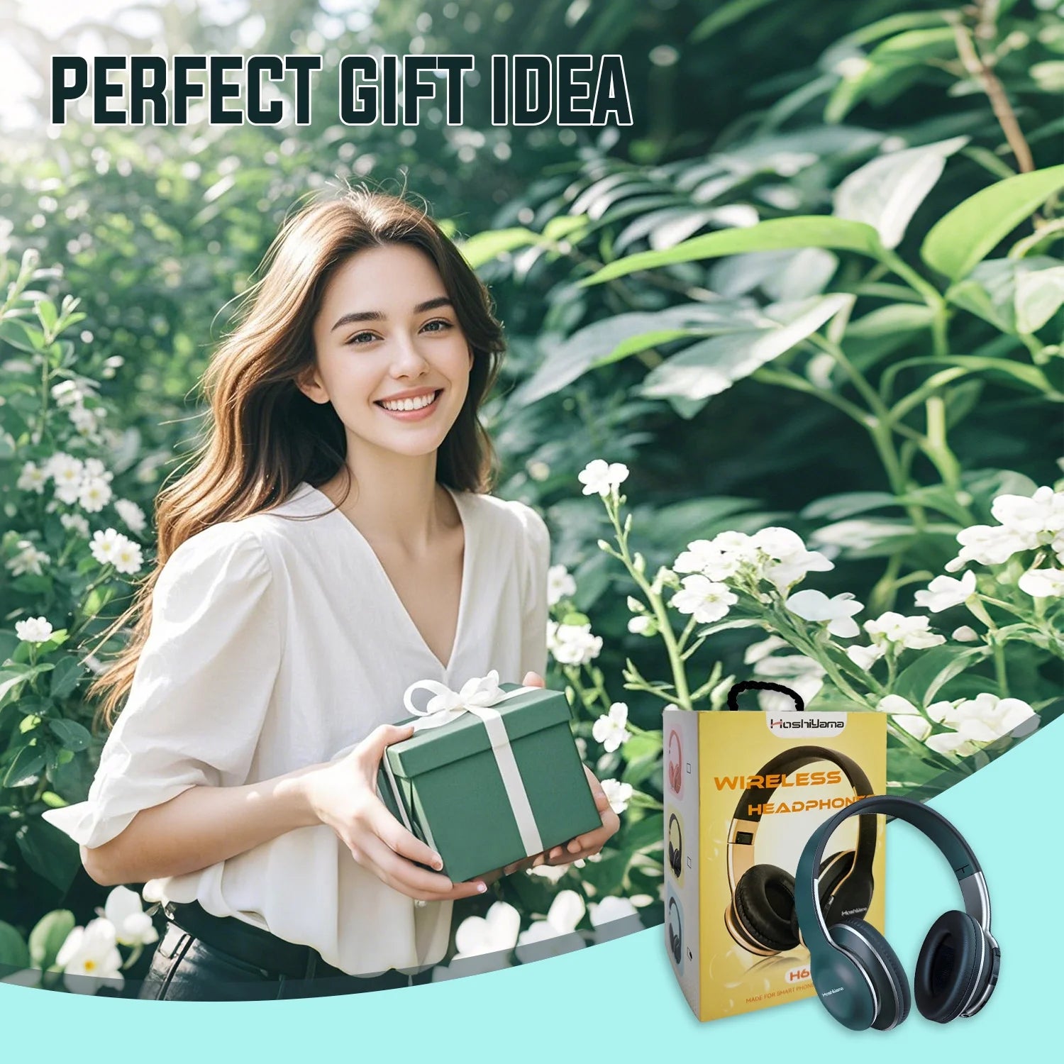 Bluetooth Headphones over Ear, Wireless Headphones Wired with 40 Hours Playtime Foldable Hifi Stereo Headset with Microphone, Soft Ear Pads, FM/TF for Cellphone/Pc